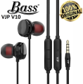 VJP V10 Stylish Music Earphones 10D Stereo Heavy Bass Hands Free Wired Headphone Earphone with Microphone headset. 