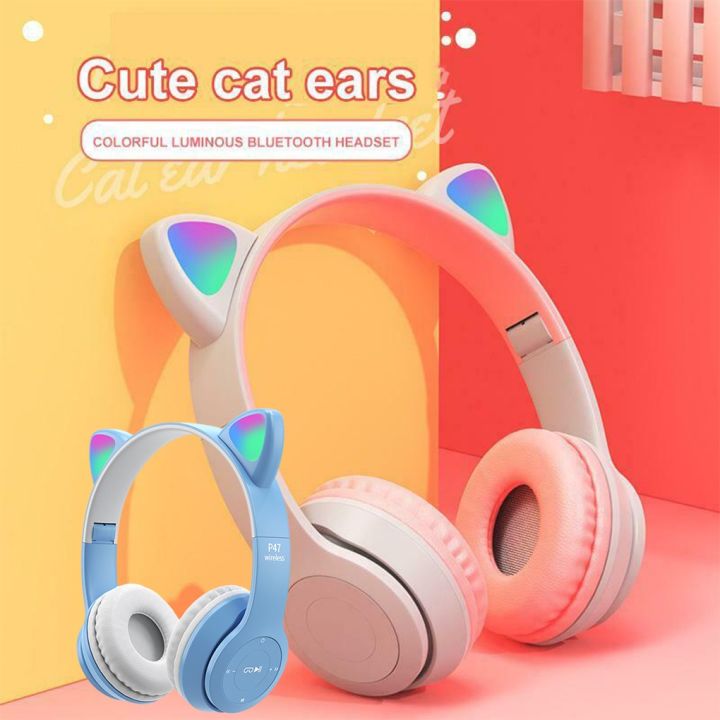P47M%20Foldable%20Cute%20Cat%20Ear%20Headset%20LED%20Lights%20Glowing%20Headphones%20Earphone%20Universal%20-%20Image%2010