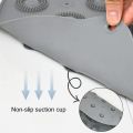 Round Silicone Non-slip Bathroom Mat, Safety Shower Mat, Massage Mat, Floor Drain Suction Cup, Bathroom Mat Soft And Absorbent. 