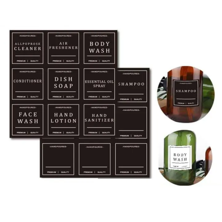 Shower Handle Labels Printable Shower Labels Adhesive Sanitizer Bottle Stickers Waterproof ...