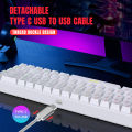 HXSJ Wired Portable 68 Key Mechanical Touch Film Game Keyboard ABS Material RGB Backlight. 