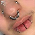 ZS 1PC G23 Titanium Hoop Earring for Women Silver Plated Circle Earring Large Gauge Seputm Nose Ring 2/4/6/8/10/12G Punk Earring. 