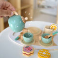 Kidlove Kids Wooden Afternoon Tea Set Toy Pretend Play Food Learning Role Play Game Toys For Girls Boys Gifts. 