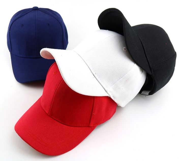 Plain White Baseball Hat Men Women Unisex Black and White Plain Cap Black Cap