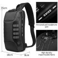 OZUKO Men's Chest Bag Trend Fashion Messenger Bag Sports Function Bag Business Waterproof Chest Bag. 