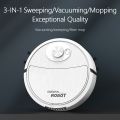 (Black)Household Sweeping Robot Low Noise Sweeping Vacuum Cleaner Cleaning Brush Fiber Mop Hair Quick Cleaning. 