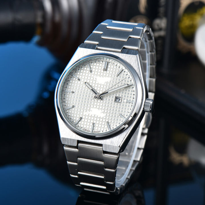 【ZIME】Practical good-looking popular watch, classic simple atmosphere sky woven solid steel with silver dial European aristocracy quartz calendar watch