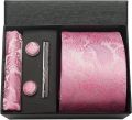 100% Silk Necktie Paisley Floral Mens Tie Top Quality Business Tie Pocket Square Tie Clip Cufflinks Set Classic For Men Gift Box. 