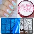 1Pc Leaf Flowers Butterfly Cat Geometry Animals Nail Stamping Plates Transparent Silicone Nail Stamp With Scraper/DIY Nail Print Art Stamping Stamper Plate. 