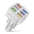 15A Car Charger 6USB QC3.0 Illuminated Square Fast Charging Car USB Phone Adapter. 