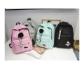 Random Color - Korean Style Women Backpack Solid Color Female Multi-pocket Casual Woman's Travel Bag High Quality Schoolbag for Teenage Girl Book. 