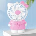 USB handheld rechargeable Anime Hello Kitty mini fan Cute Fashion Cartoon Portable Usb Charge Fan Air Cooler Small Gift Fans. 