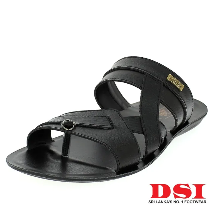 U Softo Men Toe Rings Slippers Black