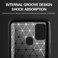 Leweisi Carbon Fiber Bumper Phone Case For Samsung Galaxy M31 / M31 Prime / F41 / M21S Back Cover Coque Shockproof Protective. 