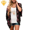 Women Beach Cover Up Floral Print Sun Protection Beach Cover-up Top for Women Lightweight Breathable Quick-drying Beach Cover Up. 