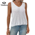 Yfashion Women's V-Neck Sleeveless Blouse Plain T Shirts Fits Tunic Tank Top. 
