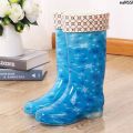 ︻ Summer Tube Shoe Cover High Tube Jelly Rain Boots Non-Slip Cute Rubber Shoes Waterproof Women's Long Shoes Rain Boots Water Boots ‹. 