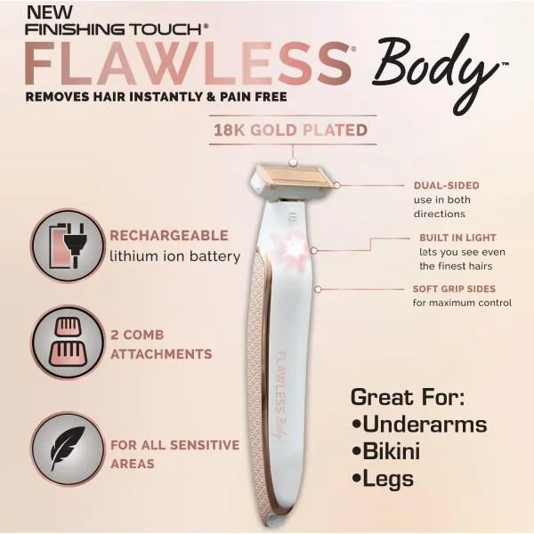 High Quality Finishing Touch Flawless Body Rechargeable Ladies Shaver and Trimmer Total Body Hair Remover