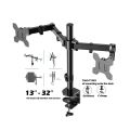 Dual Monitor Arm 360 Degrees Fully Adjustable Stand 13"-32" Desk Dual Monitor Brackets LCD LED. 