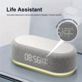 Wireless Charger Pad Phone Alarm Bedroom Lamp Night Light Desktop Clock Thermometer for Fast Charging Dock. 