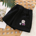 Yfashion Summer Girls Cotton Shorts Denim Princess Embroidered Breathable Shorts For 2-8 Years Old Kids. 