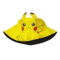 MengshanHigh Quality Pokemon cartoon character Pikachu sports children's fisherman hat cute print pot small elves ears shading hat party gift toys. 