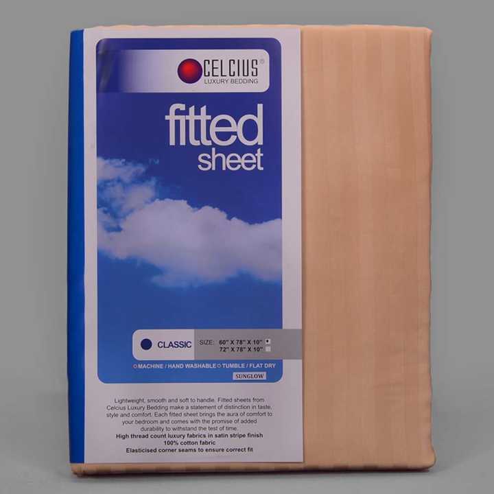 Celcius Fitted Sheet (Classic Colour: Sun Glow)-36x78x10