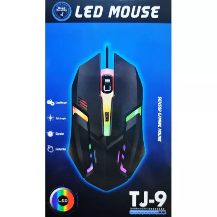 USB%20LED%20Wired%20Optical%20Gaming%20Mouse%20TJ-9%20Gaming%20Mouse,%205V%20100mA%203D%20Scroll%20Wheel%20USB%20Mouse%20For%20ESports%20Game%20For%20PC%20Black%20-%20Image%202