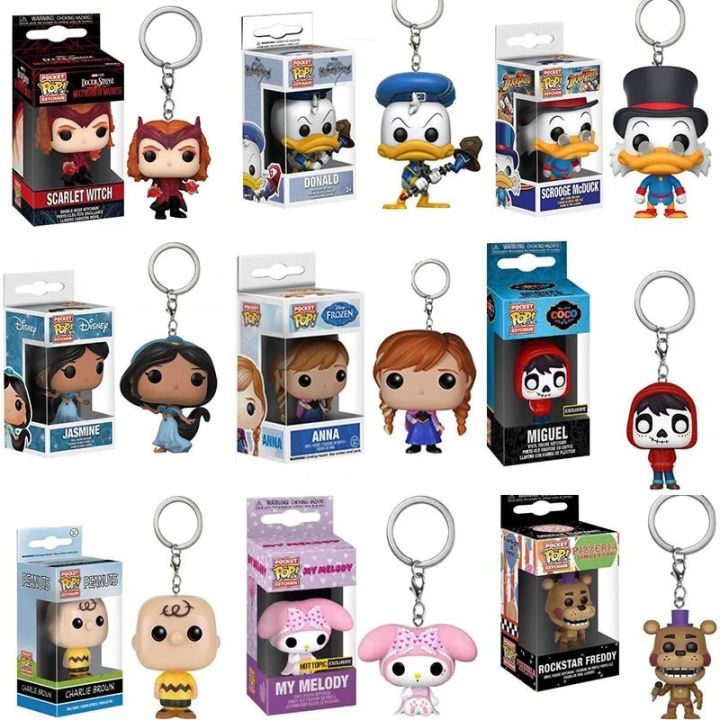 funko pop keychain Funko Disney Coco Beauty Beast Belle Coco Miguel Donald Rockstar Freddy Scarlet Witch W John Cena Joker POP Key Chain ToygiftBalloons