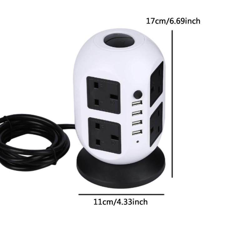 Creative%20Vertical%20Power%20Strip%208%20Outlet%204%20USB%20Ports%20Fireproof%20Power%20Sockets%20-%20Image%202