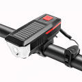 New Multifunction Solar Power Bicycle Light with eletronic horn USB Rechargeable Bike Headlight Waterproof Led Bike Light 3 Modes LED Mountain Bike Front Light with 5 Modes 120dB Bike Horn Solar Bike Light. 