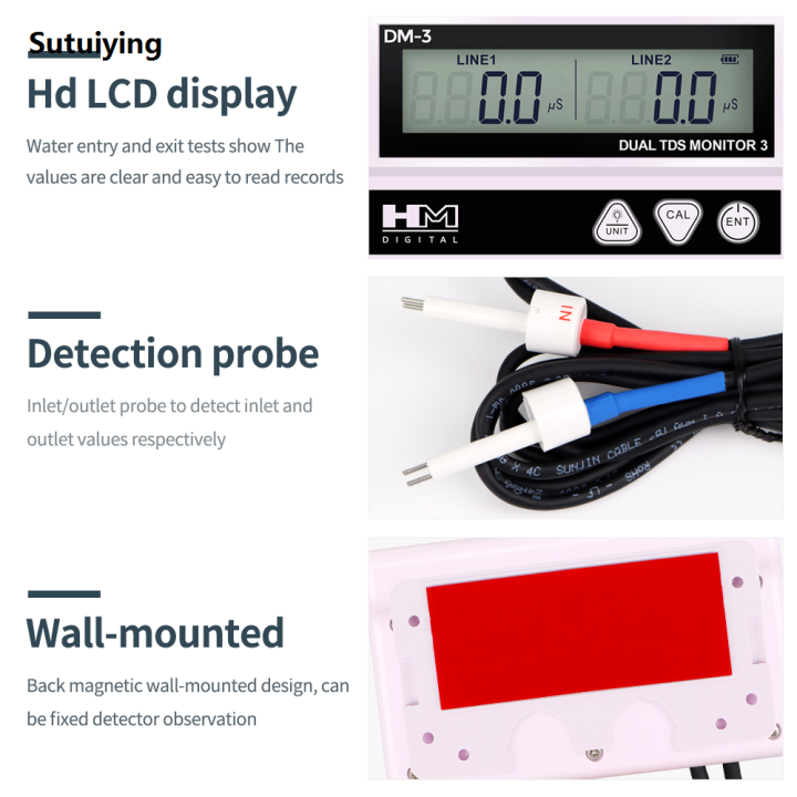 Curated visual reference: Gallery Detail: Sutuiying Hm Dm3 Online Dual Tds Ec Meter Tds Ec
