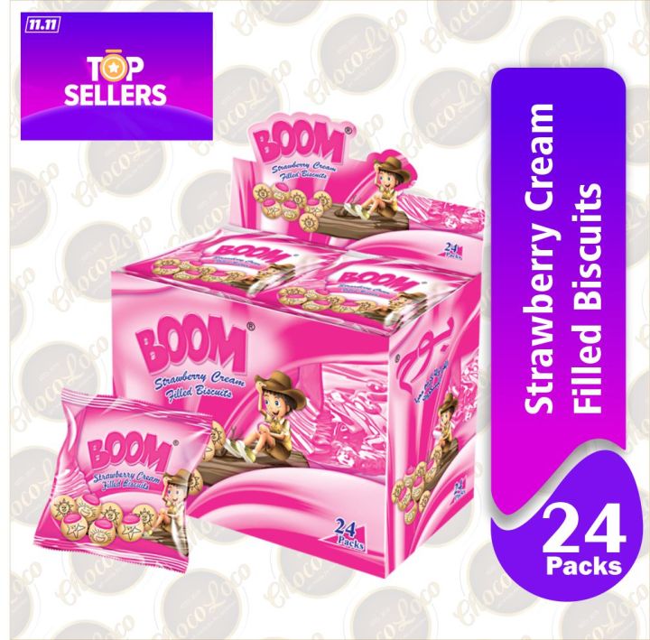 Strawberry Cream Filled Biscuits 24 Packs