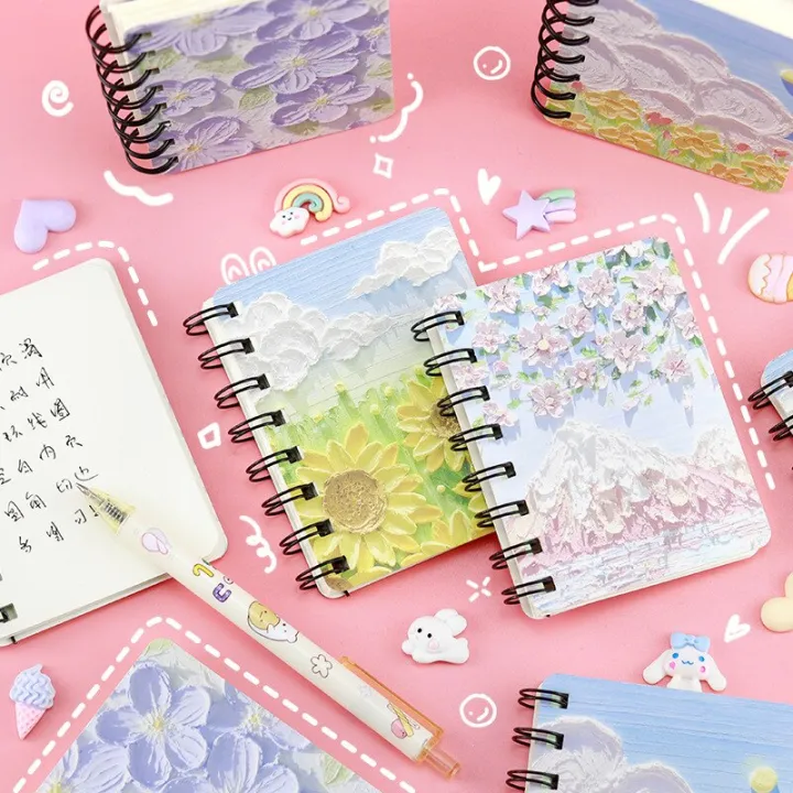 1pc%20Cute%20Canvas%20Landscape%20Notebook%20A7%20Coil%20Book%20Student%20Notebook%20Pocket%20Notepad%20Small%20Kawaii%20Portable%20Diary%20Notebook%20Journals%20-%20Image%202