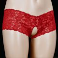 Women Open Crotch Lace Flower Thongs G-String Transparent Underpants Female Solid Breathable. 