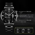 【Miga Plaza】Fashion Mens Sports Watches Luxury Men Stainless Steel Quartz Wrist Watch for Man Business Casual Leather Watch часы мужские. 
