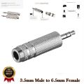 3.5mm to 6.5mm Audio Adapter - Microphone Jack Converter for PC and Phone. 