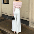 Women's Super Wide-Leg Denim Skirt 2024 Spring and Summer New Korean Style High Waist Slimming Design Mop Wide Leg Pants. 