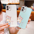 AnDyH Casing Case For Huawei Y6P 2020 Case Fashion Cute Cartoon Dogs Luxury Chrome Plated Soft TPU Square Phone Case Full Cover Camera Protection Anti Gores Rubber Cases For Girls. 