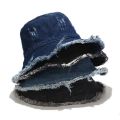 New Retro Ripped Denim Sunbonnet Women‘s Summer Bucket Hat Fisherman Hat Sunscreen Sun Protection Hat Unisex Panama Cap. 