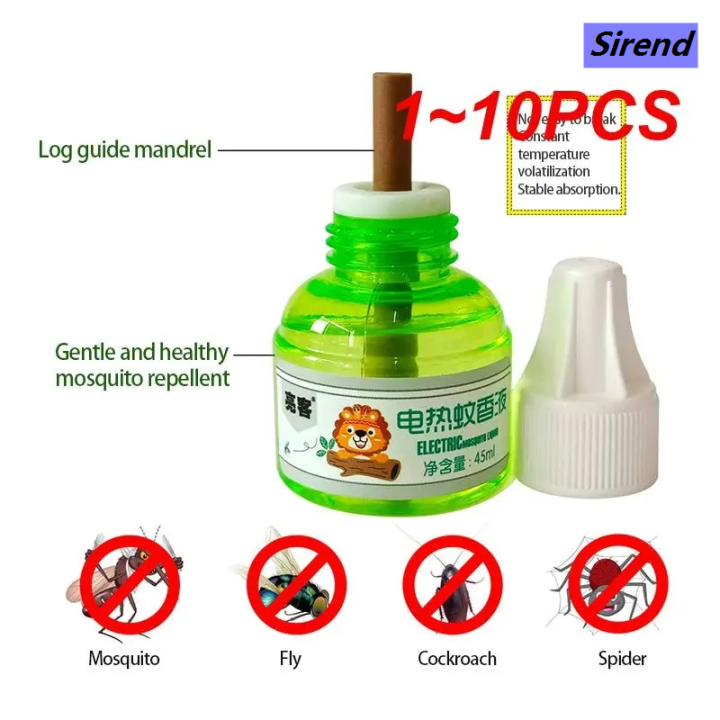Sirend 1~10PCS 45ml Electric Mosquito Liquid Portable Insect Repellent Heater Mosquito Killer Safe Non-toxic Tasteless Mosquitoes Coil
