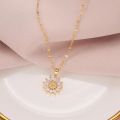 Glamon Stainless Steel Sunflower Necklace For Girls High-Quality Gold Chain Jewelry Gift for Girls Korean Fashion Choker Style Zircon Pendant. 