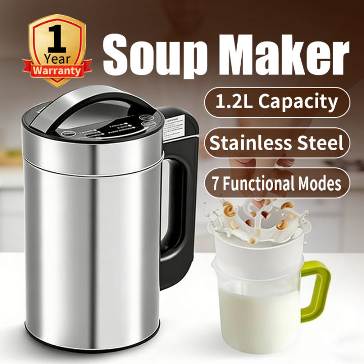 Soup Machine 7-in-1 SOUP MAKER 1.2L Mixer Grinder Multifunctional Blender Nut Milk ...