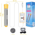 Immersion Water Heater, 1500W Electric Submersible Water Heater with Timer, Stainless Steel Guard Cover EU Plug. 