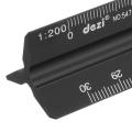 【SkinHorizon】Scale Ruler Aluminum Alloy 30cm Engineer Triangular Scale Architect Rulers Drafting Tools Architectural Scale Ruler-Black. 