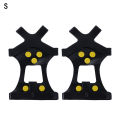 10 Steel Anti Slip Studs Ice Cleats Snow Silicone Shoe Spikes Crampons for Hiking Shoes. 