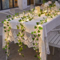 Auoyo 2M / 5M Fake Vines with 20 / 50 LED  Outdoor String Lights Artificial Plants Patio Decor Hanging Fake Ivy Greenery Garland Plants Fake Leaves For Balcony Decor / Outdoor Wall Decor / Garden Decor / Party. 