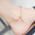 Simple Butterfly Design Leg Chain Anklet Ankle Bracelet Bracelets For Girls Women - Gold Plated - Silver Plated - WAB008. 