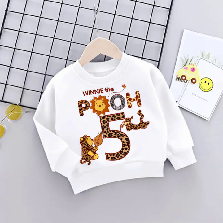 Winnie The Pooh Kid Sweatshirts Birthday Number 12456789 Children