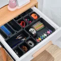 8Pcs 3-Size Multpurpose Portable Desk Drawer Organizer Trays Durable Plastic Interlocking Storage Boxes Dividers Household Office Supplies. 